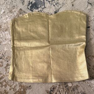 Gold Strapless Top